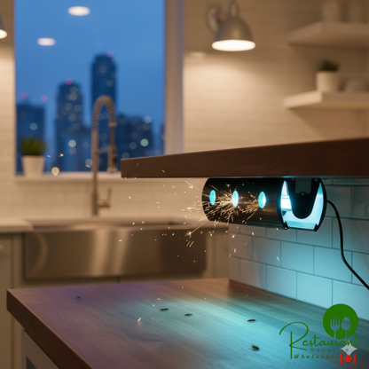 Curtron Pest-Pro UC50 Black UV Flying Insect Light with Trap Glue Boards - 110V, 15W