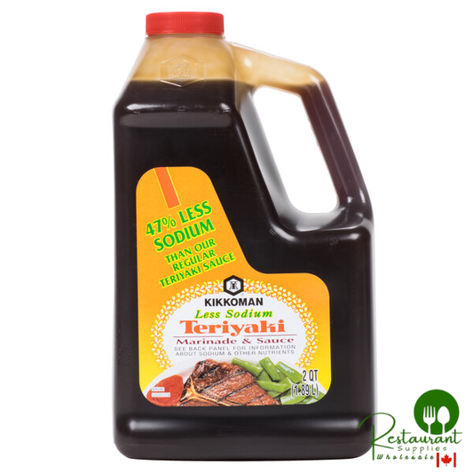 Kikkoman Less Sodium Teriyaki Marinade and Sauce .5 Gallon Container - 6/Case