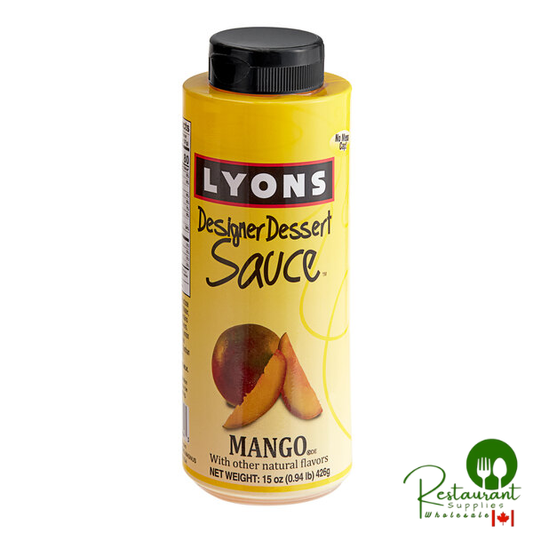Lyons Designer Dessert Mango Flavoring Sauce 12 fl. oz. (15 oz.) - 12/Case