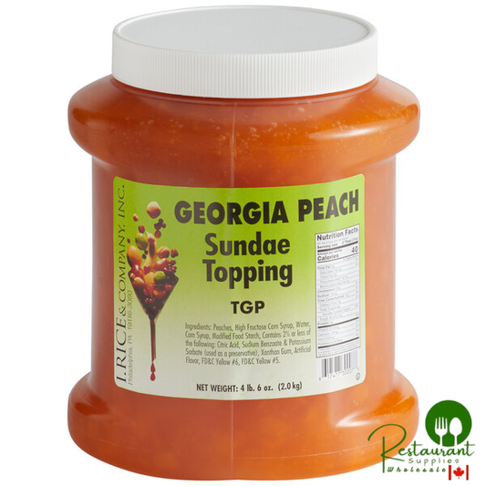 I. Rice 1/2 Gallon Georgia Peach Dessert / Sundae Topping - 6/Case