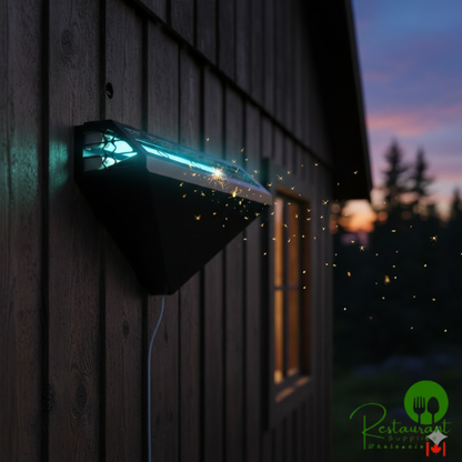 Curtron PEST PRO 150 Black Insect Trap Wall Sconce with 10 Insect Trap Glue Boards, 1800 sq. ft. Coverage - 120V, 50W