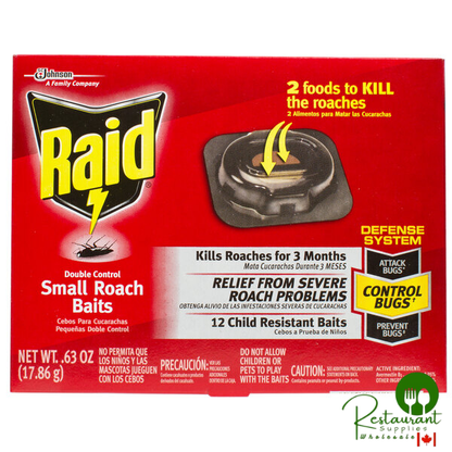 SC Johnson Raid® 697324 Double Control 12-Count Small Roach Baits - 6/Case