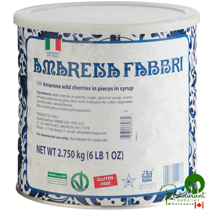 Fabbri Amarena Cherry Pieces in Syrup 6 lb. (2.75 kg) - 6/Case