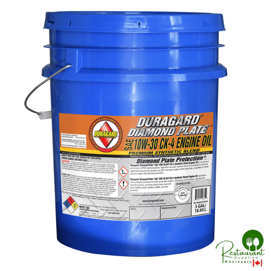 DURAGARD® DIAMOND PLATE® CK-4 10W30 PREMIUM LOW EMISSIONS, 10.0 TBN SYNTHETIC BLEND OIL, (API LICENSED) CK-4/SM – 5 GALLON PAIL