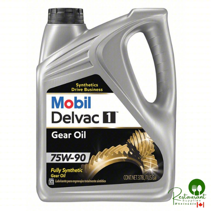 MOBIL Delvac 1 75W-90, 100% SYNTHETIC GEAR OIL – CASE OF 4 – 1 GALLON JUGS