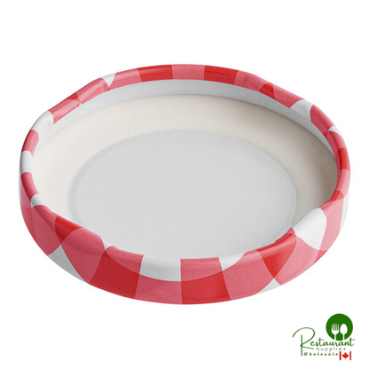 Acopa 1 7/8" Red Plaid Milk Bottle Lid - 72/Case