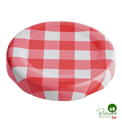 Acopa 1 7/8" Red Plaid Milk Bottle Lid - 72/Case