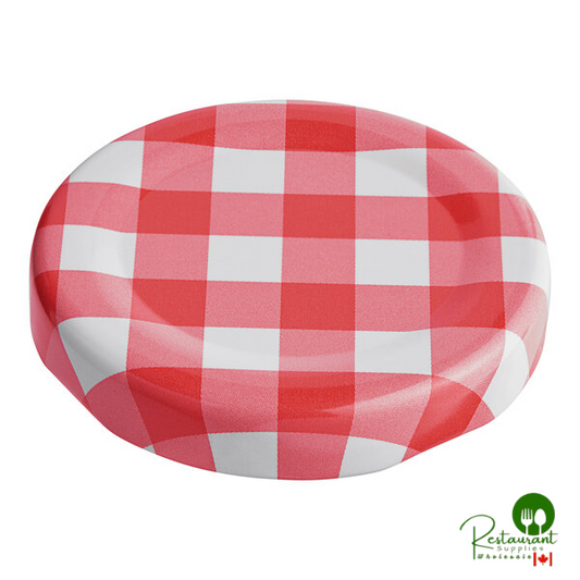 Acopa 1 7/8" Red Plaid Milk Bottle Lid - 72/Case