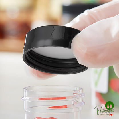 33/400 Black Continuous Thread Flat Lid with Foam Liner - 4,000/Case