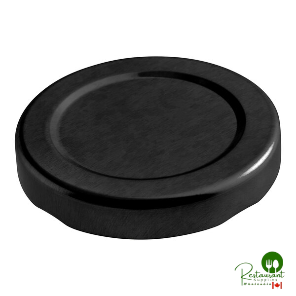 48 Lug Black Metal Lid with Plastisol Liner - 2,500/Case
