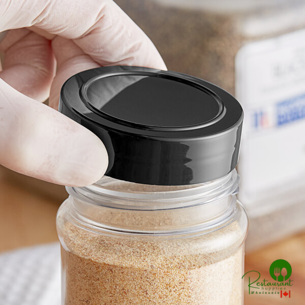 63/485 Black Unlined Polypropylene Spice Cap - 600/Case - additional view