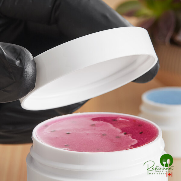53/400 Smooth White Lid with Foam Liner - 1,300/Case - additional view