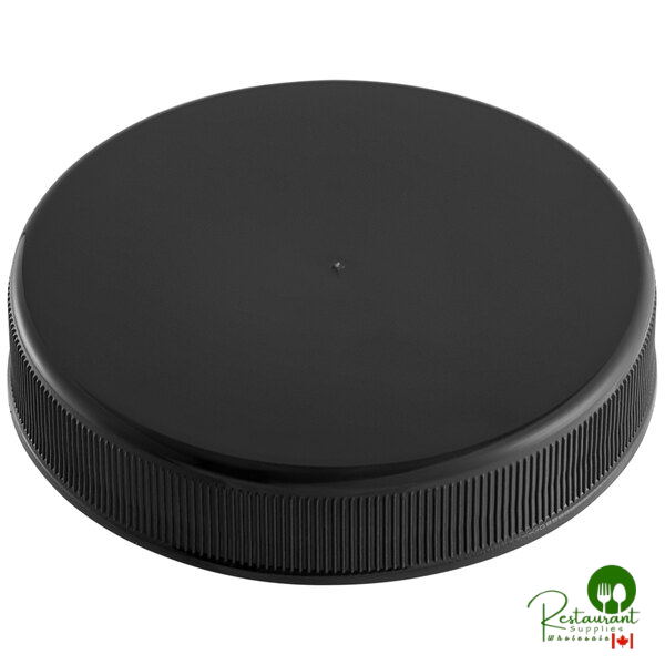 53/400 Black Ribbed Plastic Cap with Foam Liner - 1,700/Case