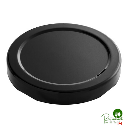 63 Lug Black Metal Lid with Plastisol Liner - 1,300/Case