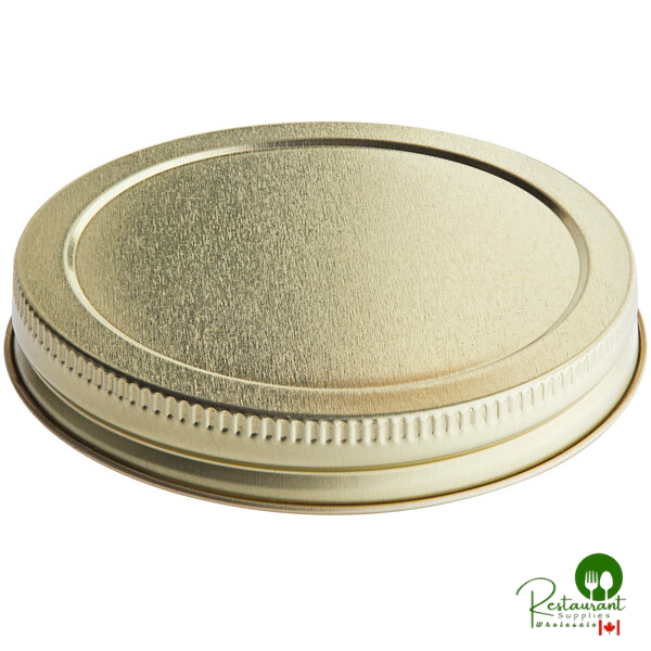 89/400 Gold Metal Lid with Plastisol Liner - 525/Case