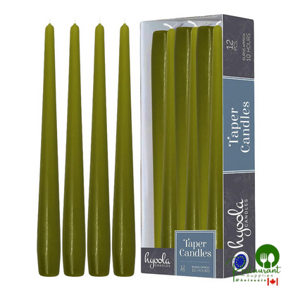 Hyoola Candles 12" White 10 Hour Taper Candle - 144/Case