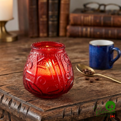 Sterno 40200 Euro-Lowboy 45 Hour Red Wax Filled Glass Candle - 12/Case