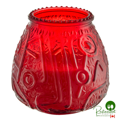 Sterno 40200 Euro-Lowboy 45 Hour Red Wax Filled Glass Candle - 12/Case