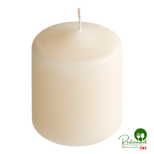 Hollowick 3" Ivory Wax Pillar Candle - 12/Case