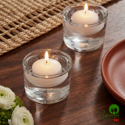 Hollowick 2" White Wax Floating Candle - 144/Case