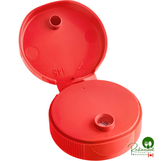 38/400 Red Plastic Flip Top Lid with Heat Induction Seal Liner - 1,700/Case