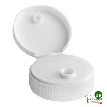 38/400 Red Plastic Flip Top Lid with Heat Induction Seal Liner - 1,700/Case