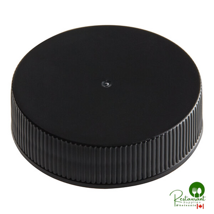 38/400 Black Ribbed Continuous Thread Lid with Foam Liner - 3,400/Case