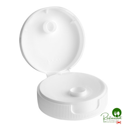 38/400 Yellow Plastic Flip Top Lid with Pressure-Sensitive Liner - 2,000/Case