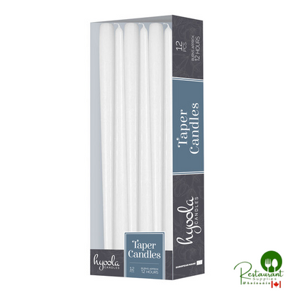 Hyoola Candles 14" White 12-Hour Taper Candle - 144/Case