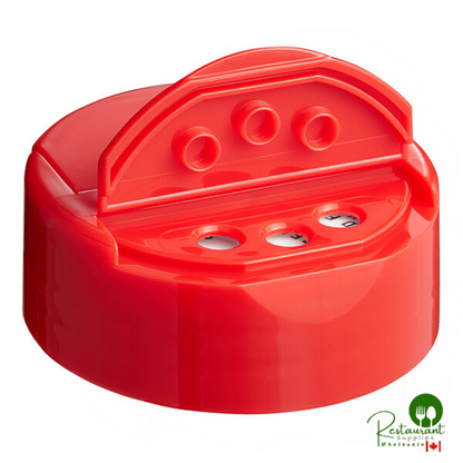 48/485 Black Dual Flapper Heat Induction-Lined Spice Lid with 3 Holes - 1,300/Case