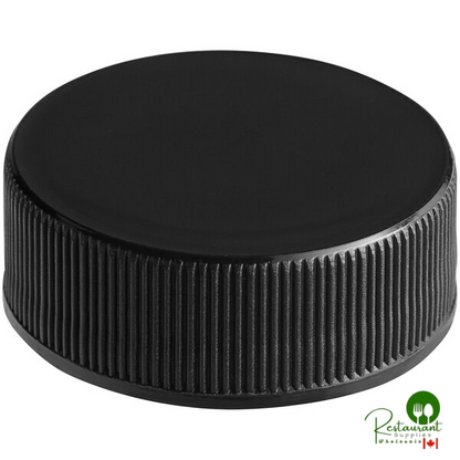 28/400 Black Ribbed Continuous Thread Plastic Lid with Foam Liner - 5,250/Case