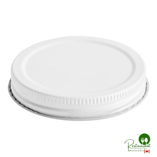 63/400 White Metal Lid with Plastisol Liner - 1,300/Case