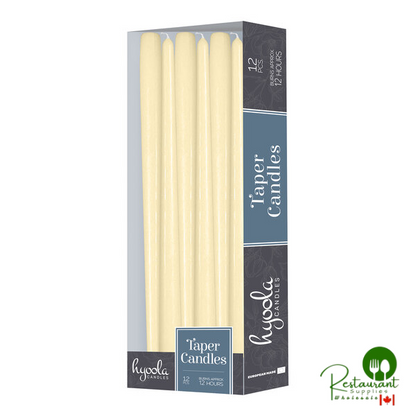 Hyoola Candles 14" Wool White 12-Hour Taper Candle - 144/Case
