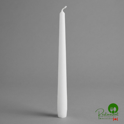Hyoola Candles 10" White 8 Hour Taper Candle - 144/Case