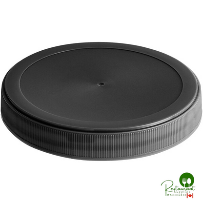 110/400 Black Flat Top Induction-Lined Lid - 390/Case