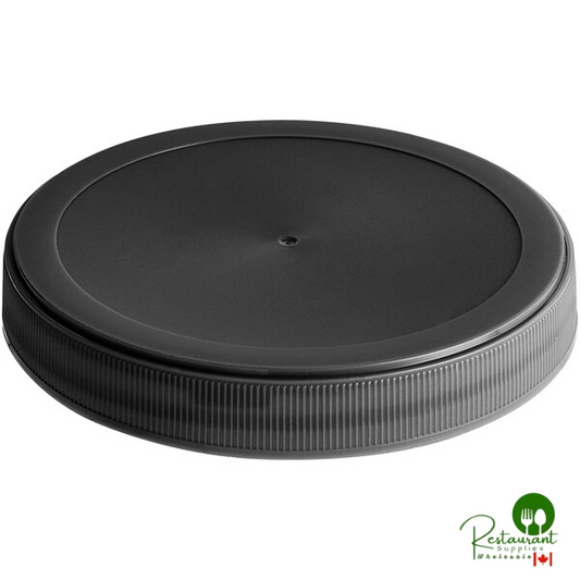 110/400 Black Flat Top Induction-Lined Lid - 390/Case