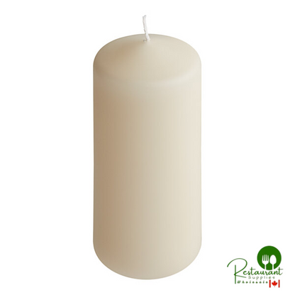 Hollowick 6" Ivory Wax Pillar Candle - 12/Case