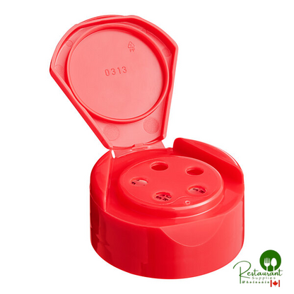 43/485 Black Flip and Sift Heat Induction-Lined Spice Lid with 5 Holes - 1,400/Case