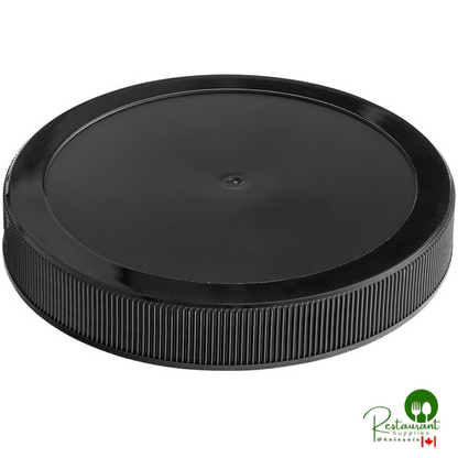 89/400 Unlined Black Ribbed Plastic Cap - 624/Case