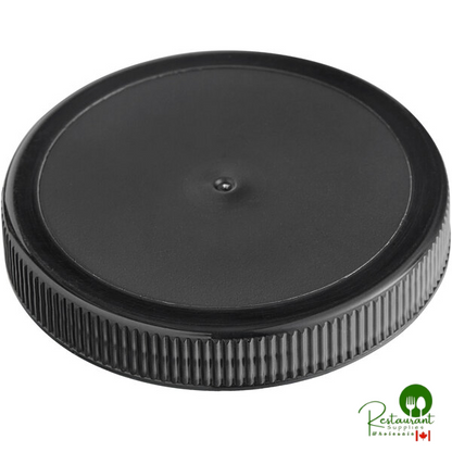 70/400 Black Ribbed Plastic Cap with Foam Liner - 850/Case