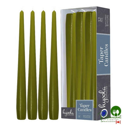 Hyoola Candles 10" White 8 Hour Taper Candle - 144/Case