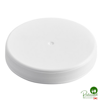 63/400 White Ribbed Plastic Cap with Foam Liner - 1,200/Case