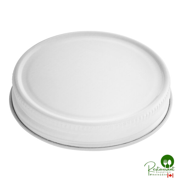 58/400 White Metal Lid with Plastisol Liner - 1,600/Case