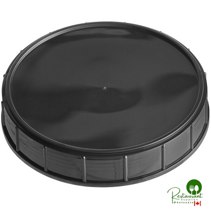 120 mm Unlined Black Plastic Canister Lid - 256/Case