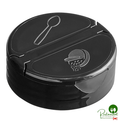 53/485 Black Dual Flapper Spice Lid with 3 Holes - 850/Case