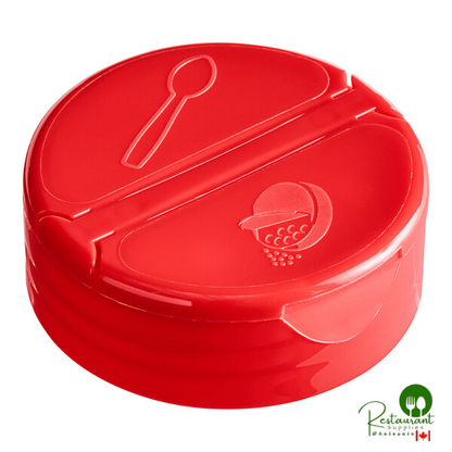 53/485 Black Dual Flapper Spice Lid with 3 Holes - 850/Case