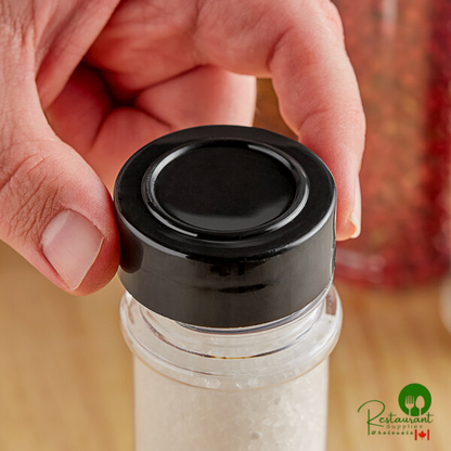 43/485 Black Polypropylene Spice Cap with Foam Liner - 1,400/Case