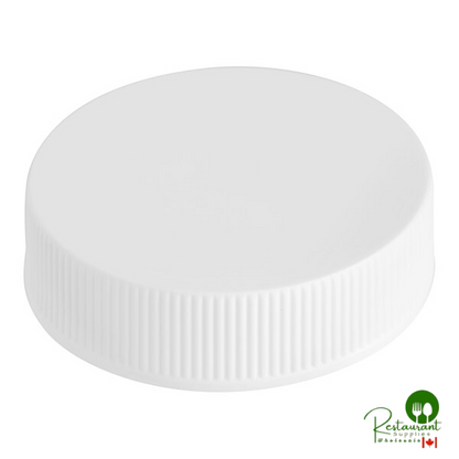38/400 White Ribbed Continuous Thread Unlined Lid - 2,900/Case