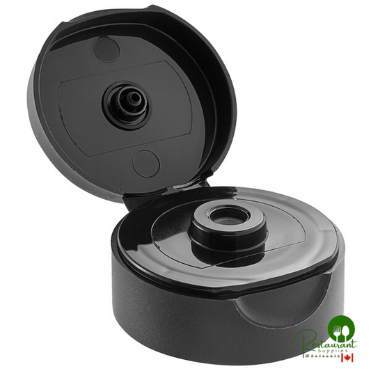 38/400 Black Inverted Squeeze Bottle Lid with Pressure-Sensitive Liner - 850/Case