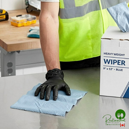 9" x 12" Blue Heavy Weight Industrial Wiper with Center Pull Pop-Up Box By Prime - 1,760/Case